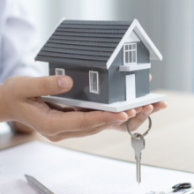 Image house, key, and clipboard