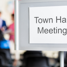 Image town hall meeting sign