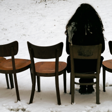 Image vacant chairs in snow