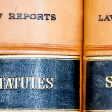 photo of "Statute" book spines lined up on a shelf