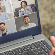 photo of remote attendees on a computer screen
