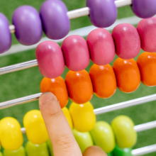 closeup photo of an abacus