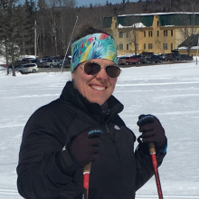 Marguerite Ladd outdoors for cross-country skiing