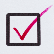 a row of check boxes, each with a red checkmark