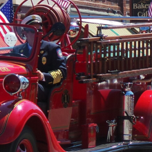 classic fire truck in parade