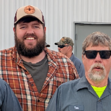 Photo of five Barre City Public Works employees atending the 2025 Vermont Municipal Equipment Show and Field Day