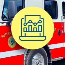 Rutland Fire Truck with a report icon on top