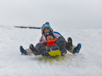 children sledding