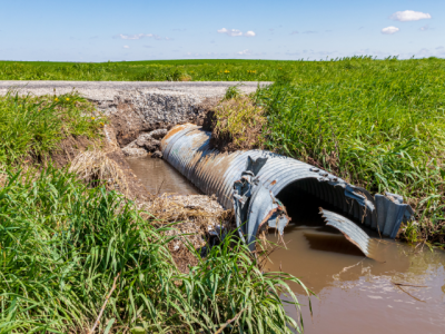 Damaged road culvert 