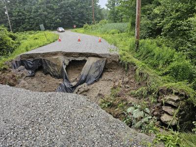 flood damaged road