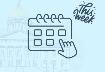 Drawing of Vt State House and icon of calendar with the words This Week\