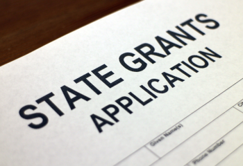 "State Grants Application" at top of a blank form