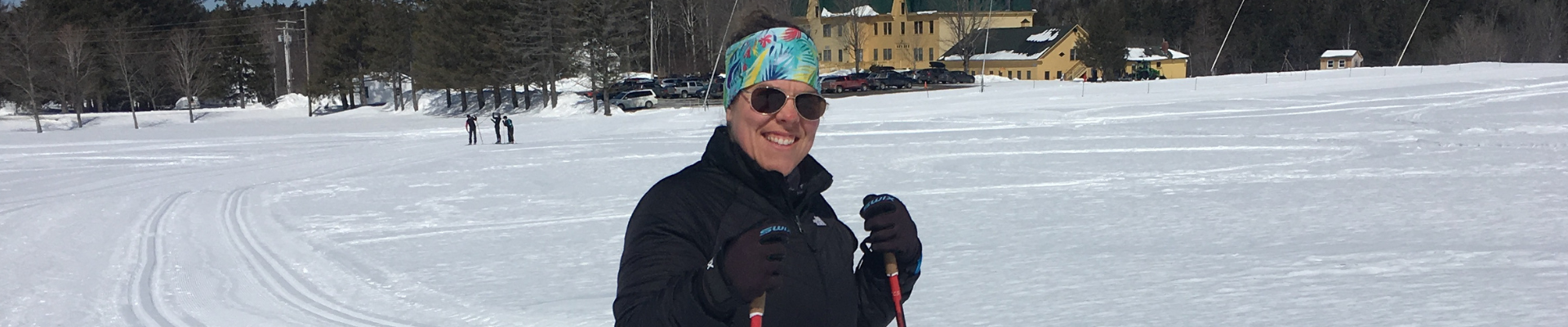 Marguerite Ladd outdoors for cross-country skiing