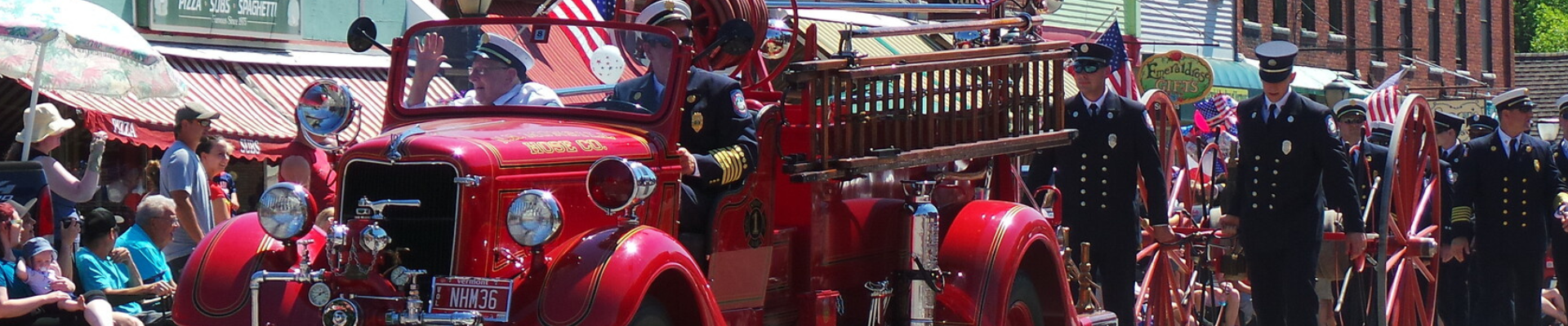 classic fire truck in parade